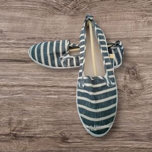 West Loop Blue and White Striped Sneakers